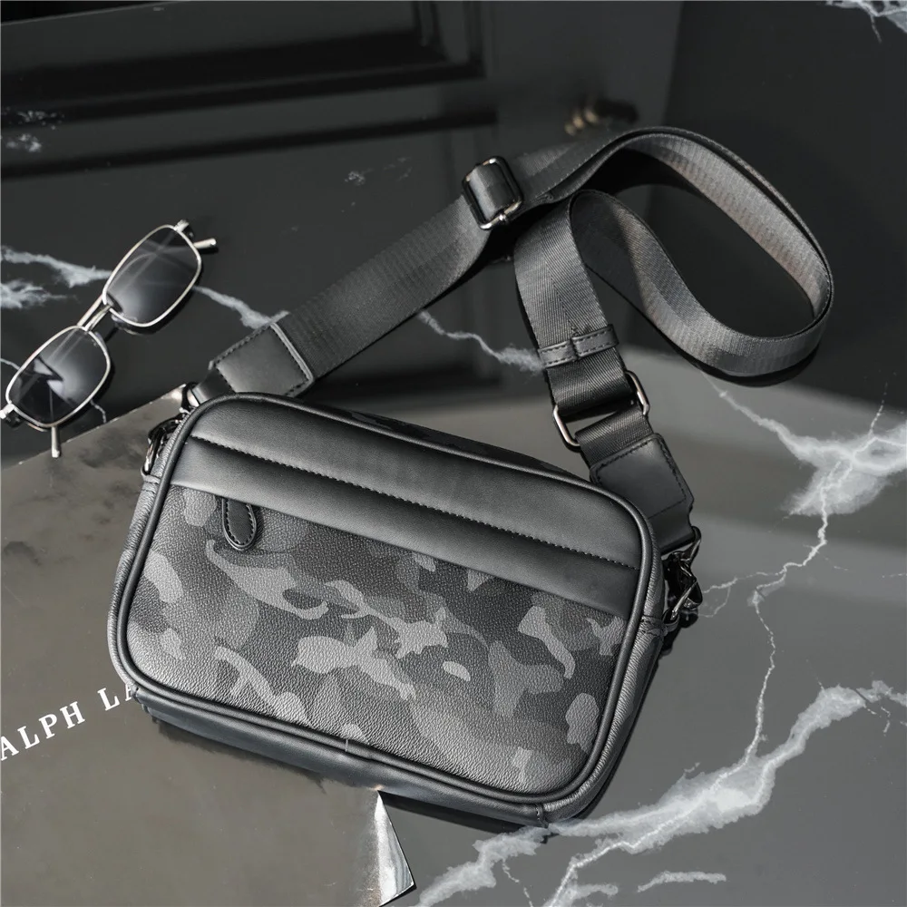 【AAKAM】Camouflage Studded Logo Cross Bag 2colors 2021 New Camouflage Shoulder Bag Men Casual Fashion Square