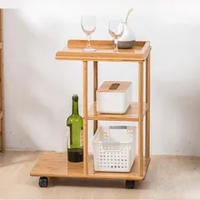 Бамбуковый журнальный столик, подвижная полка для дивана, столик для кровати, угловой шкаф, узкая стойка для слотов