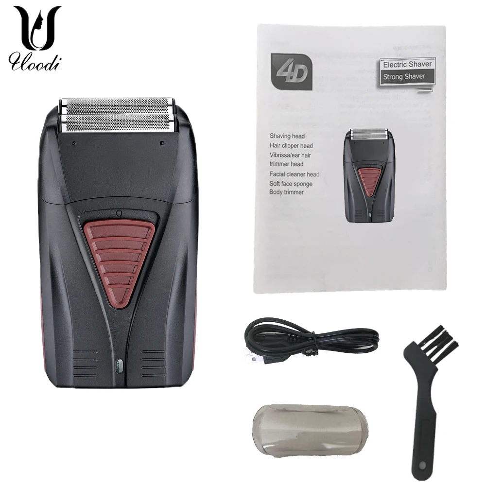 Barber Finish Electric Shaver for Men USB Cordless Rechargeable Beard Razor Reciprocating Foil Mesh Shaving Machine original km 1103 kemei razor replacement blade head for mesh blade net beard shaving parts fits wahl finale shaver