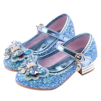 

Girls High Heel Crystal Leather Shoes Kids Princess Sandals Fashion Children Shoes Glitter Fashion Party Dress Wedding Shoes