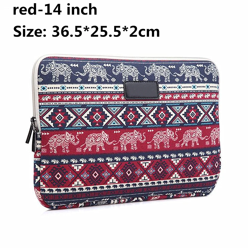 red-14 inch Маленькая клетчатая сумка для ноутбука со слоном для Apple ipad 10 11,6 12 13 14 15,6 дюймов Сумка для планшета чехол - Цвет: red-14 inch