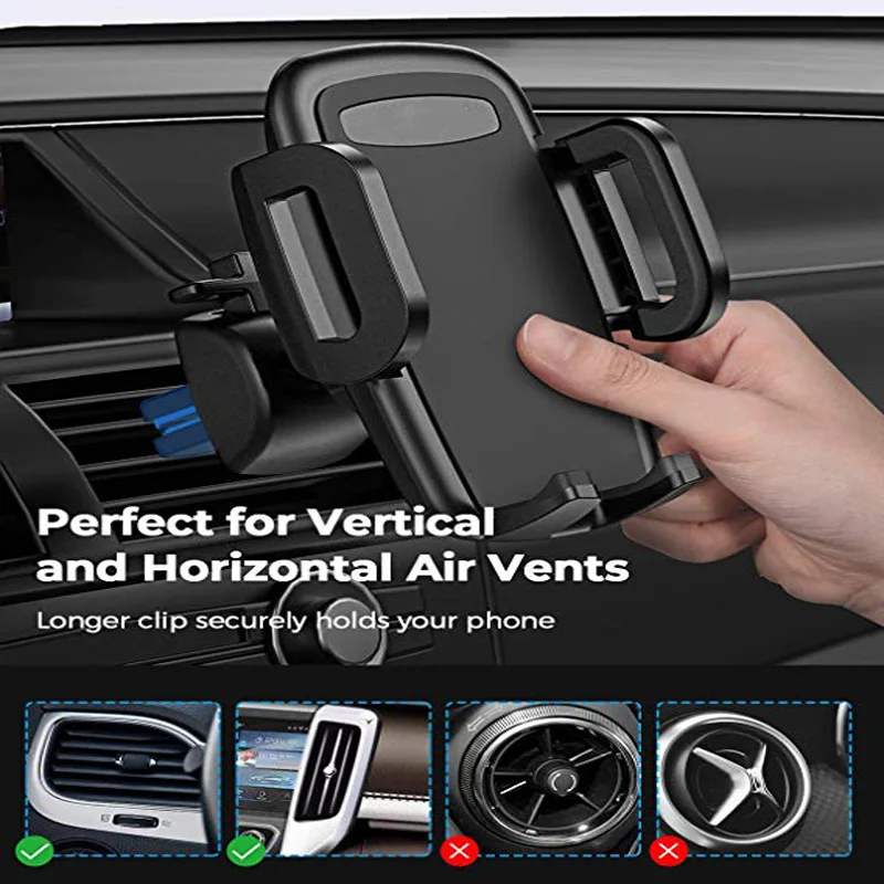 Автомобиль, устанавливаемое на вентиляционное отверстие в салоне автомобиля держатель для телефона и 3 уровня регулировки скорости держателя телефона совместим с iPhone 11 XS XR X 8 7 6Plus samsung Galaxy S9