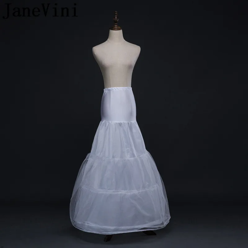 JaneVini Elegant Mermaid Wedding Gown Petticoat White 3 Hoops Women Tulle Underskirt Crinoline Adult Dress Petticoat jupon blanc