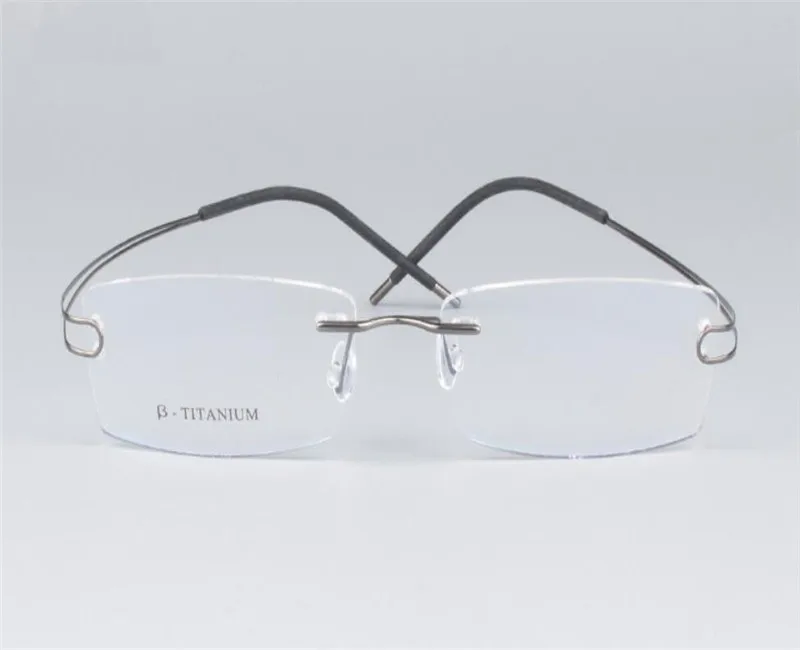 B-titanium, модные деловые мужские ретро очки без оправы, линза для рецептов, антибликовые очки, Черное золото, очки для чтения