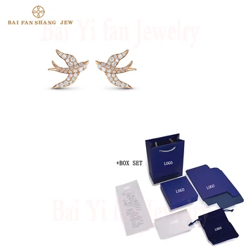 

2020 Fashion SWA New LOVE SWALLOW Pierced Earrings Rose Gold Exquisite Guardian Love Swallow Decoration Female Jewelry Gift