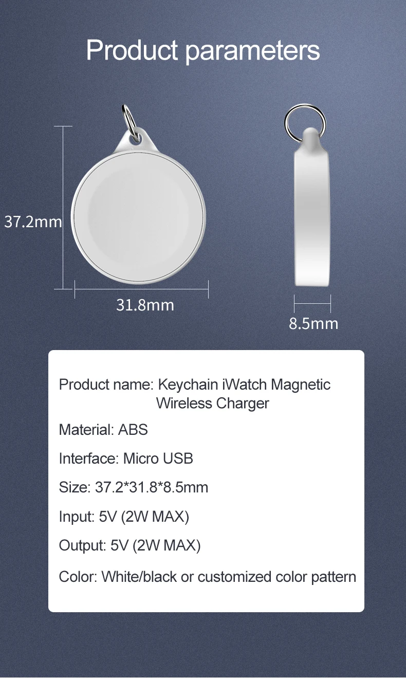 Новое магнитное QI Беспроводное зарядное устройство брелок зарядное устройство для Apple Watch 1 2 3 4 серии портативный путешествия открытый USB зарядка