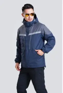 Зимняя Лыжная куртка для мужчин и женщин, водонепроницаемая теплая куртка 2 в 1 для катания на лыжах и сноуборде, куртки размера плюс, зимние женские пальто - Цвет: Синий