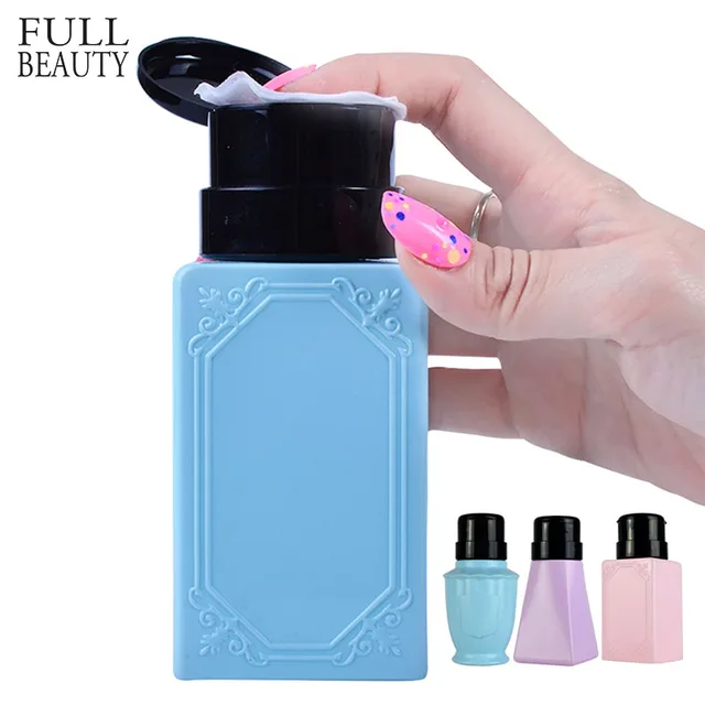 $US $1.45  Full Beauty 200ml Type Empty Pump Dispenser Nail Tools Bottle Liquid Alcohol Remover Cleaner 