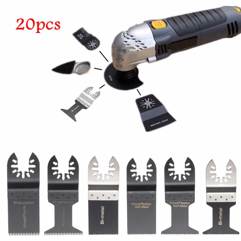

20pcs/Set Multi Tool Saw Blade Accessories Kit Oscillating Multi Tool Wood Cutting Saw Blades For Fein Multimaster Dremel Blades