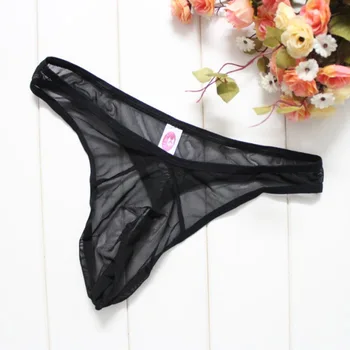 

Transparent Sexy Men Thong Ultra Thin Net Yarn Low Waist Temptation Underwear Sexy Underwear Gay Pants
