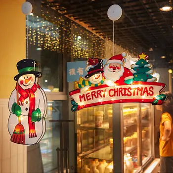 

Newly 2020 Christmas Decor LED Suction Cup Window Hanging Lights for Home Bedroom Warm TE889