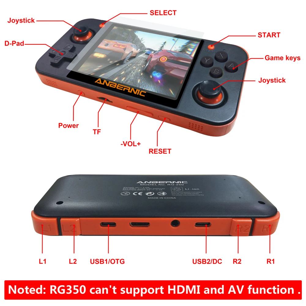 Ps1 novo anbernic rg350 ips retro jogos