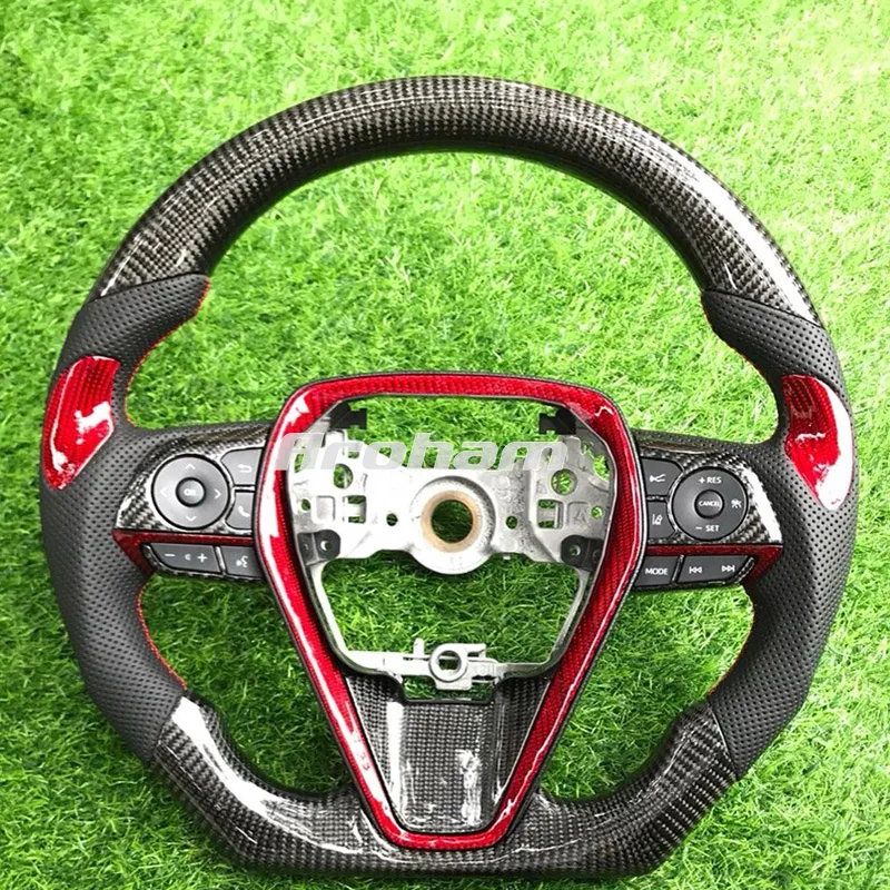 Custom Carbon Fiber Leather Steering Wheel For Toyota Rav4 Ax50 Corolla