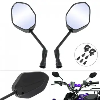 

1 Pair 28.8CM Black Motorcycle Rear View Mirror Motorbike Rearview Side Mirror Bolt Screw Connector for General Purpose