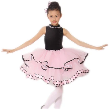 

2018 Gymnastics Leotard For Girls The New Children's Spring And Summer Long Dot Lace Halter Dress Clothes Fashion Ballet 1731