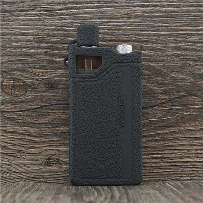 Черный Текстурированная Кожа для Sigelei Snowwolf Wocket Pod system Vape защитный силиконовый чехол резиновый чехол Защитный кожаный чехол - Цвет: Черный
