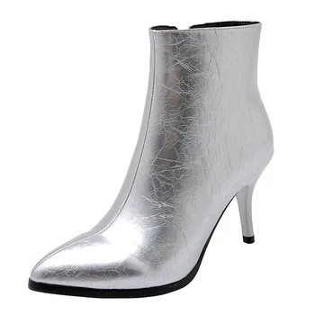 

Vogue Nice Women Boots Mid-Boots Spring Autumn Women Boots Ladies Zipper Thin Heel Pure Casual Booties Shoes Jly25