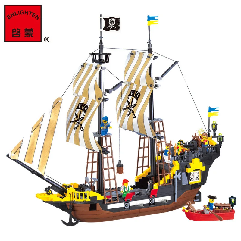 

Enlighten Blocks Pirates Ship Black Pearl Model sets Compatible Building Blocks Educational Building Kids Toy Gift kit
