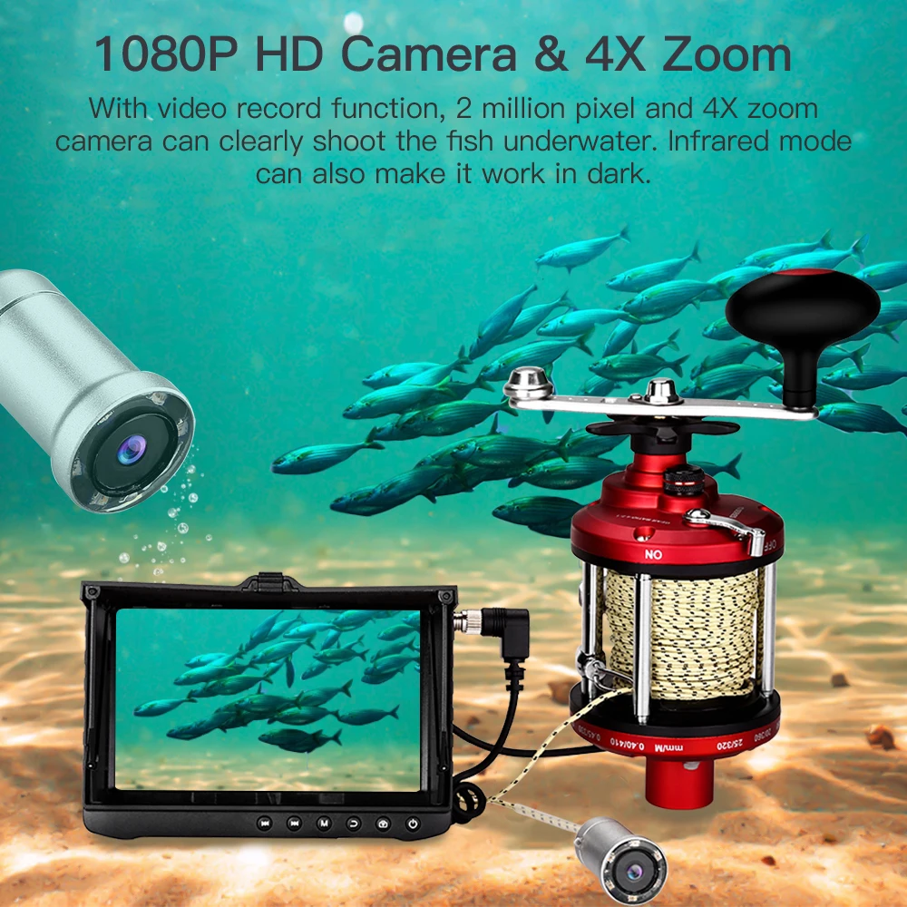 Новинка! Eyoyo 30M 5 &quot4X ZOOM 2MP 1080P HD видео рыболокатор подводный лед рыболовная камера