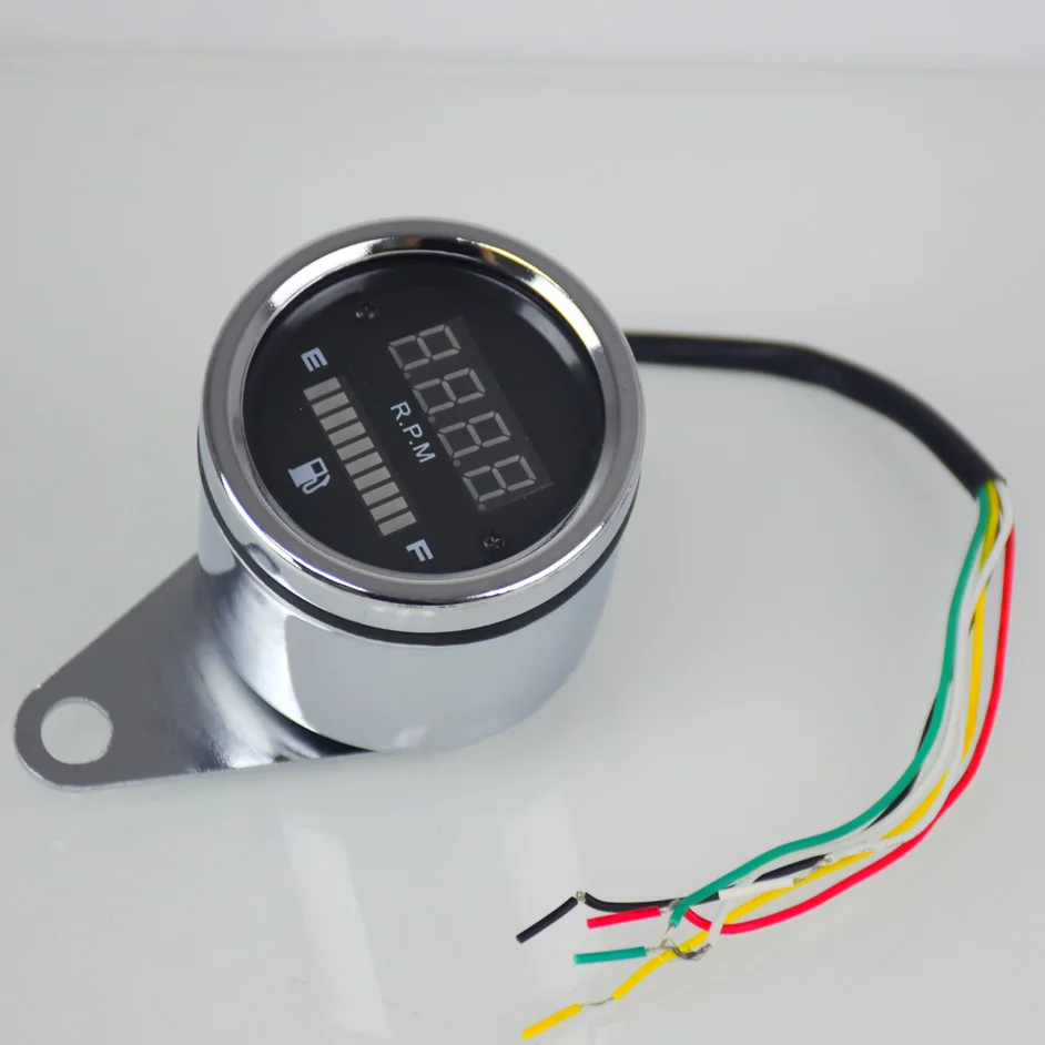 Indicatore Contagiri Moto 2 In 1 Indicatore Carburante 12V Led Display Digitale Street Fighter Cruiser