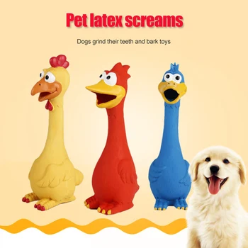 

1 Pcs Dog Safe Latex Screaming Chicken Toys Pet Chew Squeaky Funny Sound Toy @LS