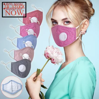 

Adult Adjustable Breathable Inserted Gasket Cotton Walve Face Mask Washable Reusable Mascarillas Mouth Masks For Men Women