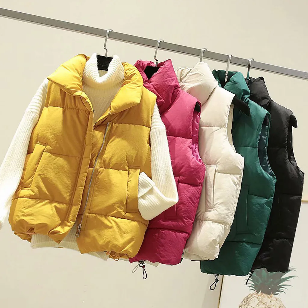 JAYCOSIN ladies sleeveless high-neck down vest short fashion zipper warm casual vest loose hot jacket wild 2019 new daily