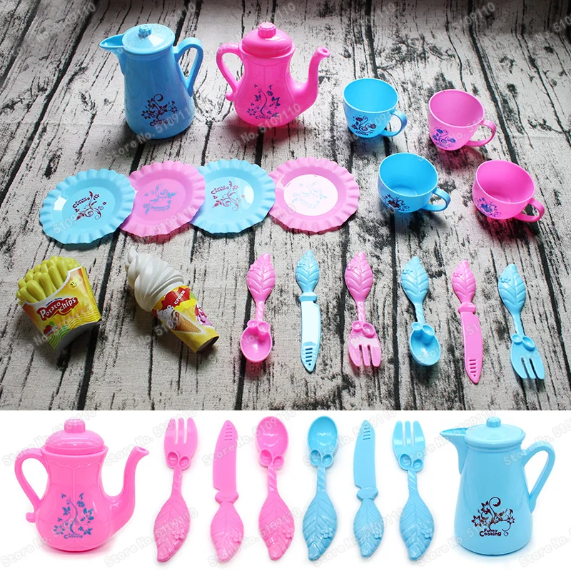 18PCS Kitchen Toys Tableware Mini Cute Coffee Tea Set Pretend Play Diy Kitchen Toys for Children Christmas Gift girls toys