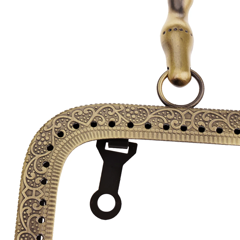 20cm Retro Purse Bag Clutch DIY Craft Metal Frame Pearl Bead Head Clasp Lock