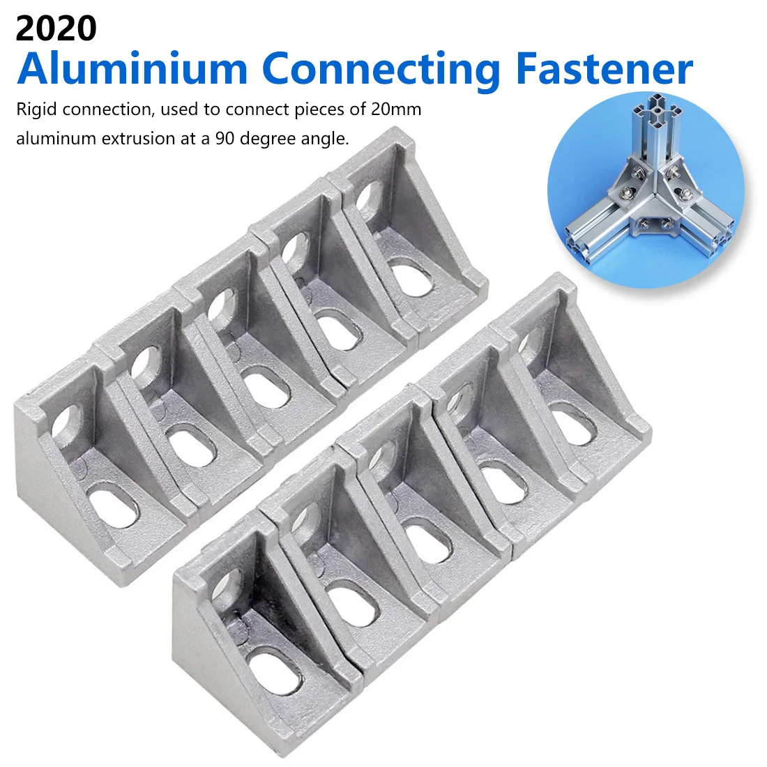 

10pcs Aluminum 2020 Corner Bracket Fittings 20x20x17mm Corner Angle Bracket for Connector Aluminium Profile Router