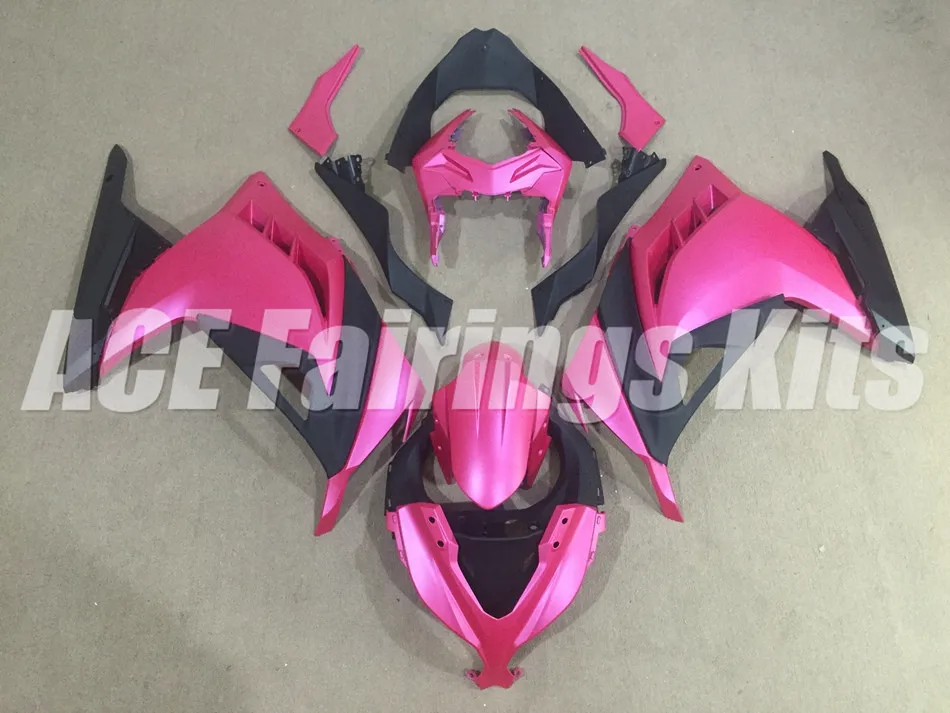 ABS обтекатель комплект для Kawasaki Ninja300 EX300 300R 2013, 13, 14, 15, 16, 17, Обтекатели по индивидуальному заказу; Цвет Розовый матовый
