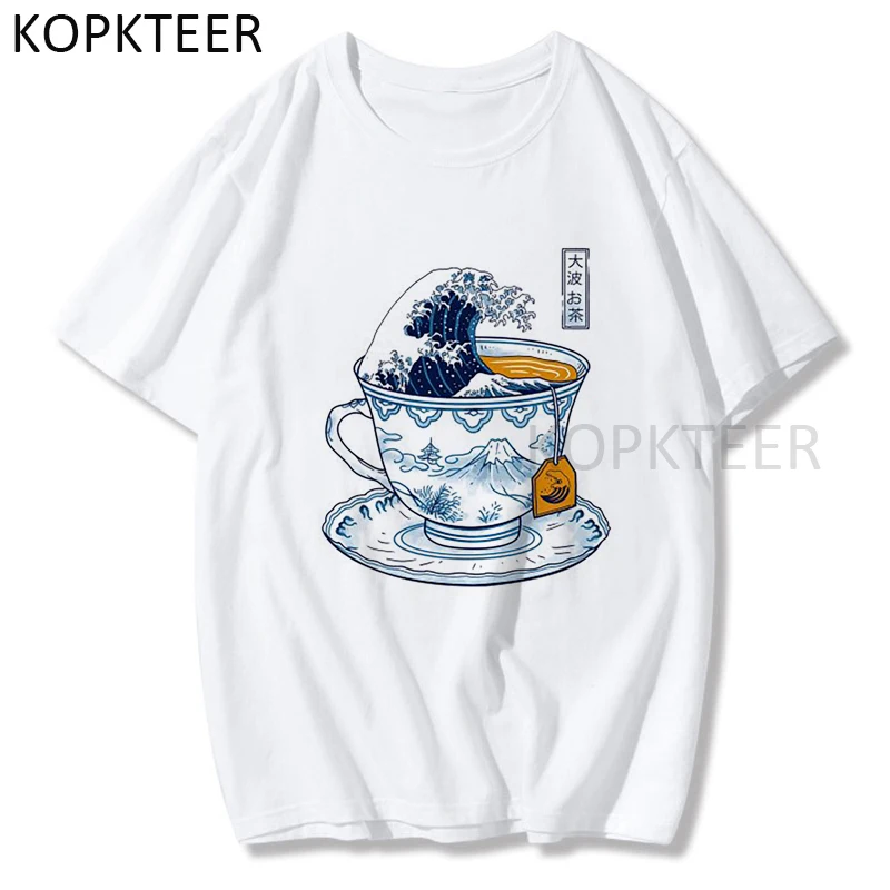 The Great Kanagawa Tee Harajuku T-shirts Funny Casual T-Shirt Men Women T Shirts Ulzzang Hip Hop Streetwear Tops Tees | Мужская одежда