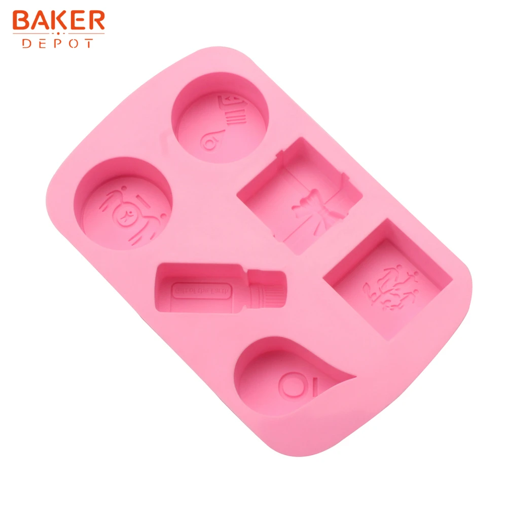 BAKER DEPOT форма для выпечки торта силиконовая пудинг, торт оборудование для выпечки мыла ручной работы квадратная 6 полости форма для десерта хлеба