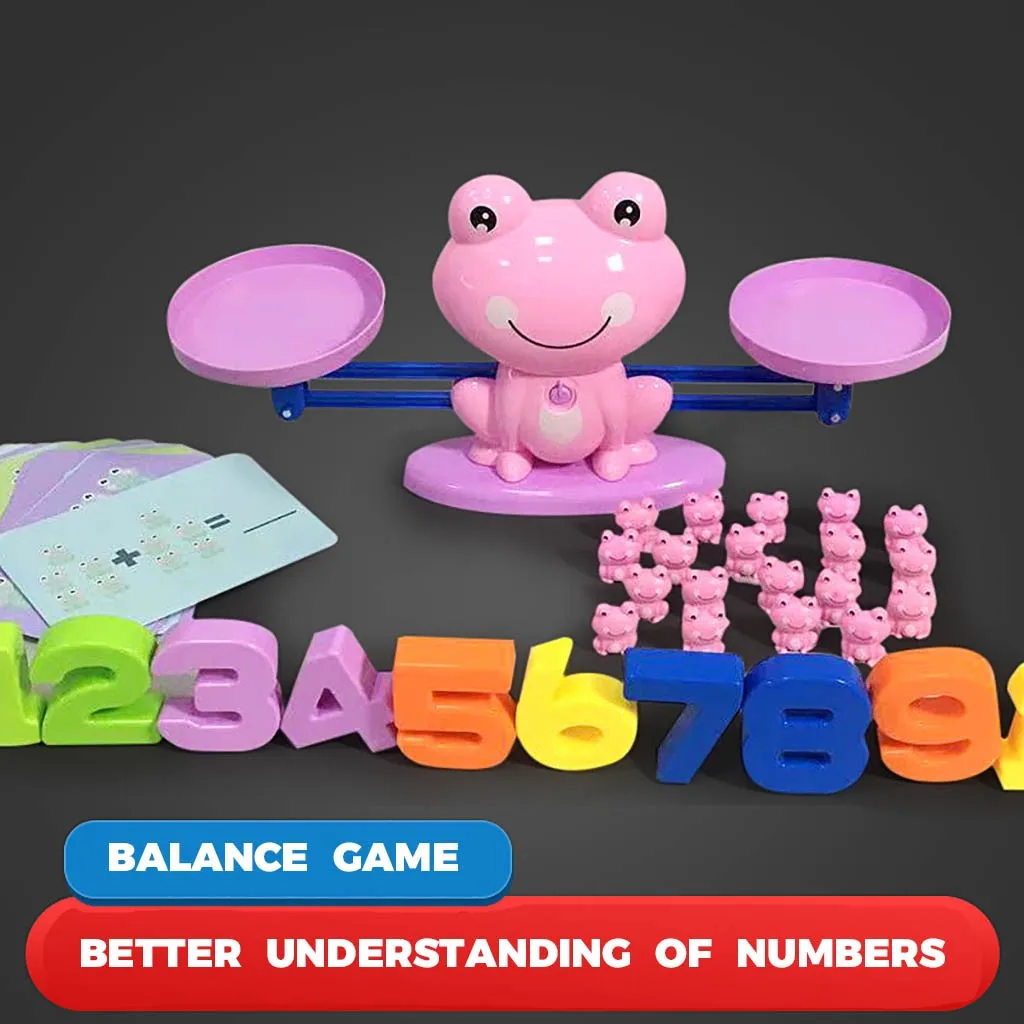 

Cute Frog Balance Scale Math Game Toy Match Balancing Scale Number Balance Game digital addition subtraction Educational Toy