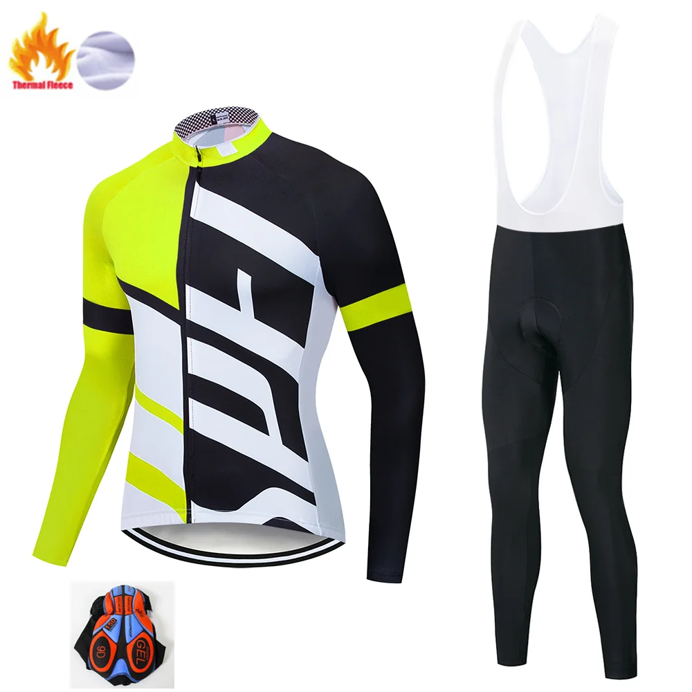 Winter Thermal Fleece Warm Cycling Jersey Set Thermal Cycling Clothing Mtb Riding Clothing Ropa Ciclismo multiple colour