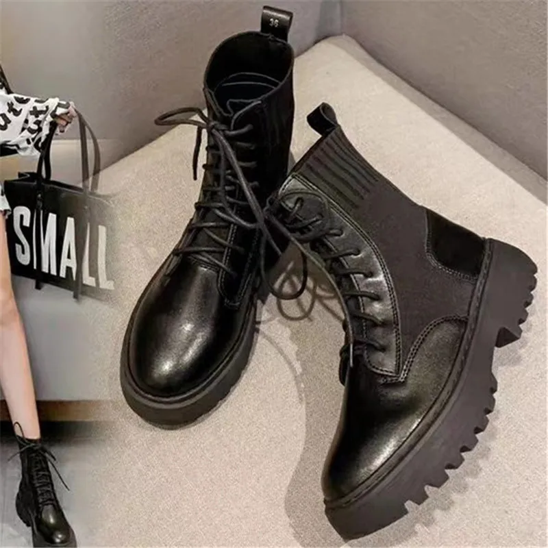 Cena FEDONAS Winter Punk damskie buty motocyklowe nocna impreza buty na imprezę kobieta masywne obcasy prawdziwej skóry dziania kobiet botki