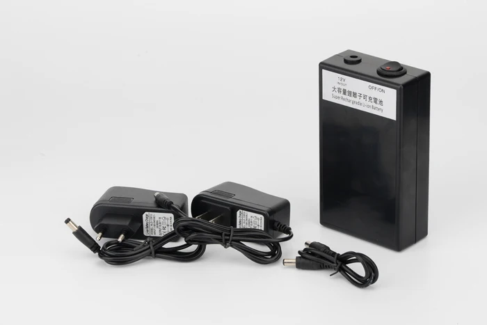 10 компл./лот MasterFire Портативный AC/DC 12V 12000 мА/ч, Перезаряжаемые литий-ионный Батарея с чехол для фотоаппаратов и видеокамер DC 1212A