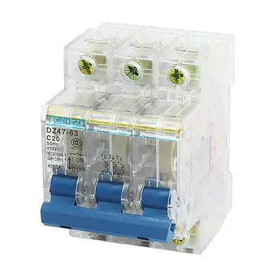 

DZ47-63 3 Pole 4000A Overload Protection Circuit Breaker 20A AC 400V