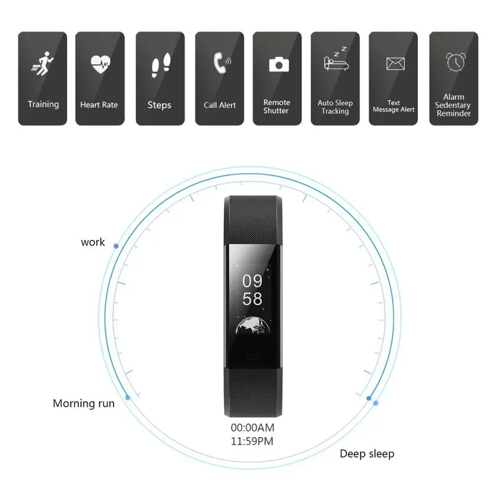Fitness Tracker Waterproof Smart Bracelet Vibrating Alarm Clock Smart Fitness Watch Sports Wristband For Android IOS Smart Watch