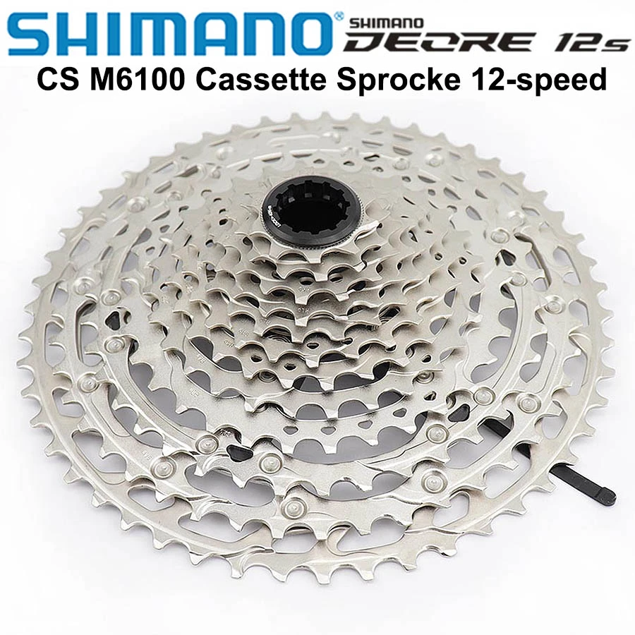 SHIMANO DEORE CS M6100 HYPERGLIDE Kassette 10-51T 12 Fach Silber For MTB Fahrrad 