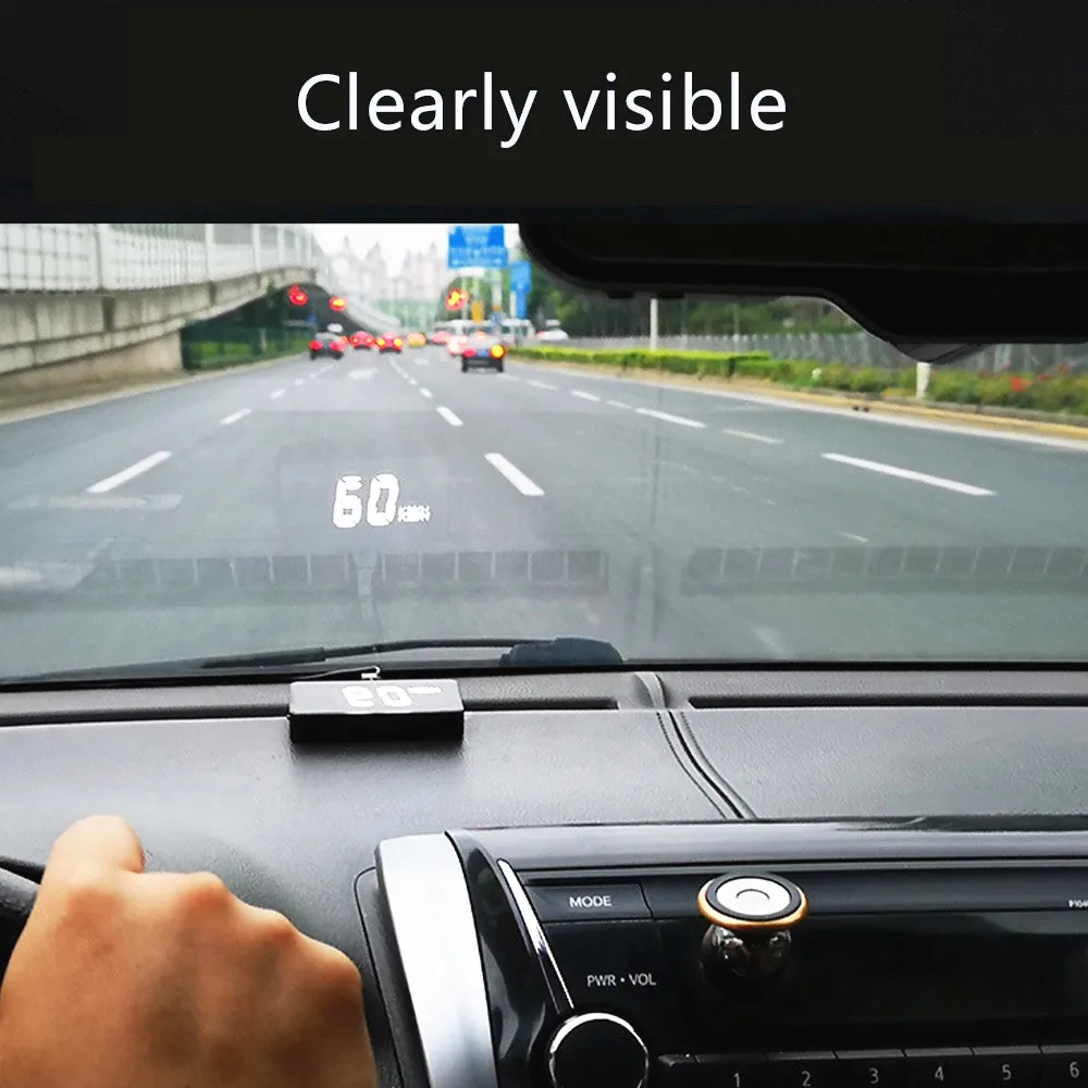 A100 Универсальный Автомобильный HUD Дисплей автомобильный-Стайлинг Hud Дисплей превышение Предупреждение лобовое стекло проектор сигнализация