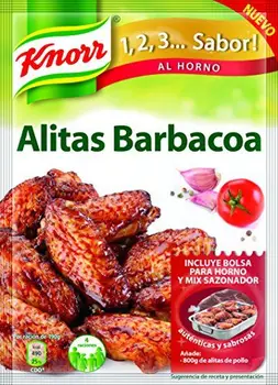 

Knorr 1,2,3... Sabro AL HORNO - Alitas Barbacoa, 52gr. (1 unidad) - [Pack de 11]