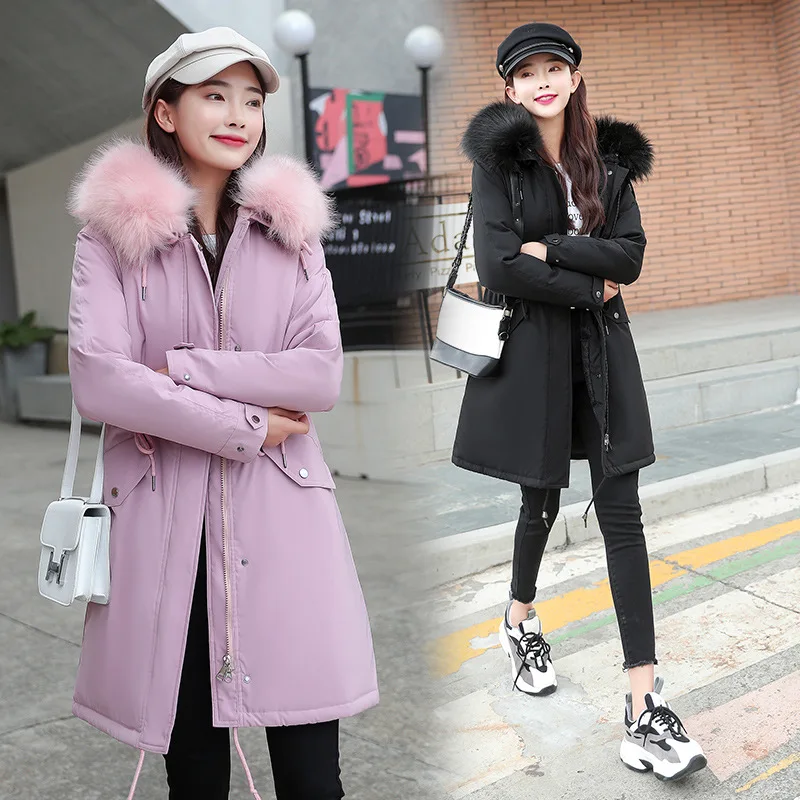 

Winter 2019 New Style Parka WOMEN'S Dress Korean-style Loose-Fit Cotton-padded Clothes Student down Jacket Cotton-padded Clothes