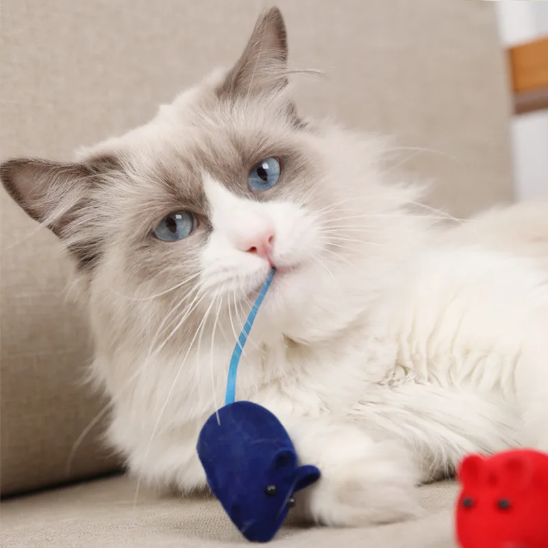 Фото Игрушечная Мышка для кошки пищалка, смешные игрушки для котят и кошек №2