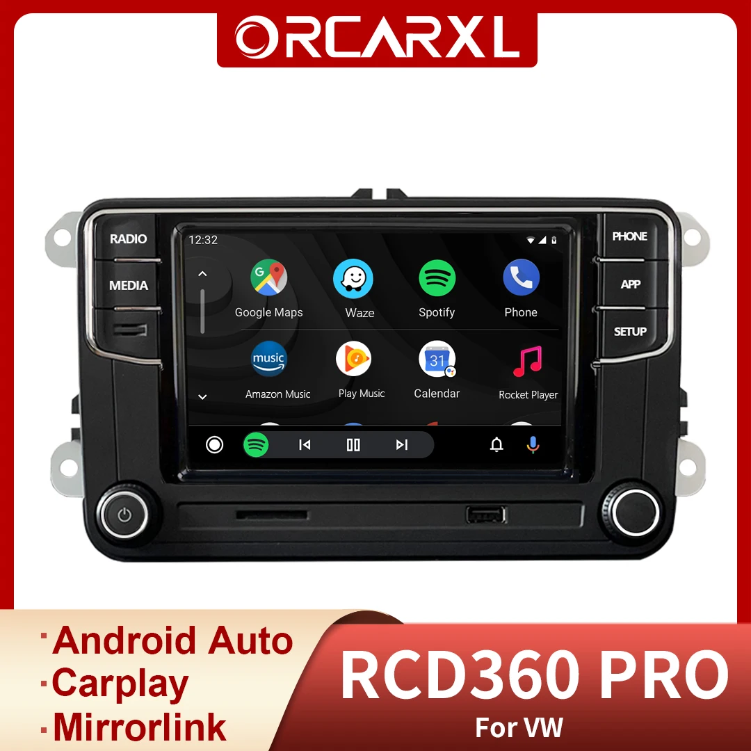 Noname RCD360Pro 2 MIB 카플레이 안드로이드 자동차 라디오 6RD035187B 2 딘 라디오 플레이어, 폭스바겐 파사트 B5 B6 골프 MK5 6 폴로 CC 제타용