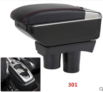 

For Citroen C-Elysee Elysee Peugeot 301 armrest box central Store content Storage box with cup holder ashtray USB interface