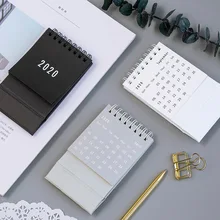 Creative 2020 Simple Desktop Standing Coil Paper Calendar Memo Daily Schedule Table Planner Yearly Agenda Organizer new 2019 small medium simple calendar table desktop calendar agenda organizer daily schedule planner 2018 09 2019 12