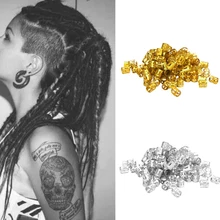 100 шт., Детские зажимы, трубчатое кольцо, дредлок, алюминиевый стиль, легко наносится, декоративные бусины для взрослых, сделай сам, модные запонки для волос