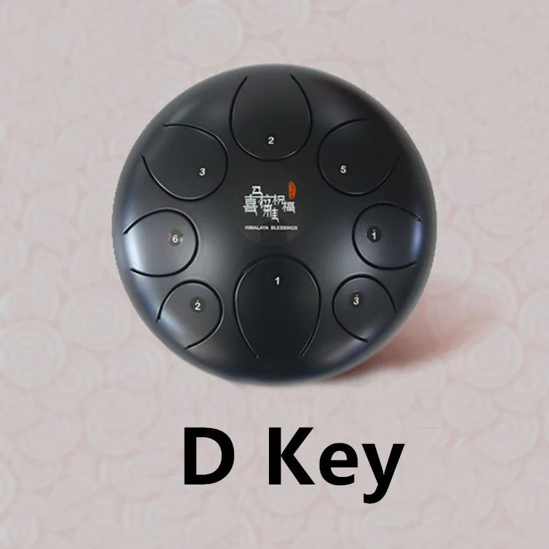 Black D key 8 дюймов стальной язык барабана танка барабаны pentatonic шкала повесить барабан с резиновой музыкальный молоток и дорожная сумка - Цвет: Black D key
