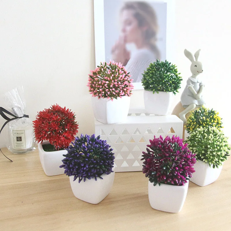 

Artificial Succulent Plants Mini Bonsai Landscape Flower Arrangement Desktop Fake Potted Plant Home Garden Wedding Party Decor